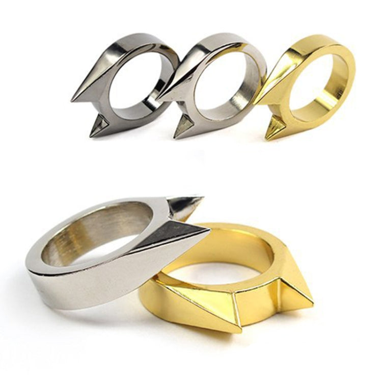 Women Men Safety Survival Ring Tool Self Defence Stainless Steel Finger Defense Ring(Silver) - Self-defense Protection by PMC TechLife | Online Shopping South Africa | PMC TechLife