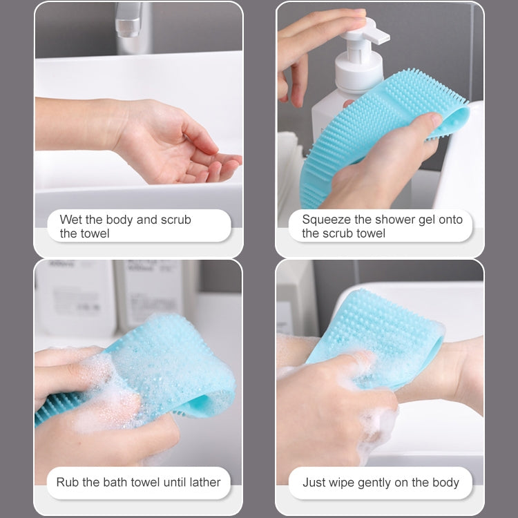 Silicone Massage Pull Strap Bath Brush Powerful Exfoliating Rubbing Bath Artifact(Sky Blue) - Bath Brushes & Sponges by PMC TechLife | Online Shopping South Africa | PMC TechLife