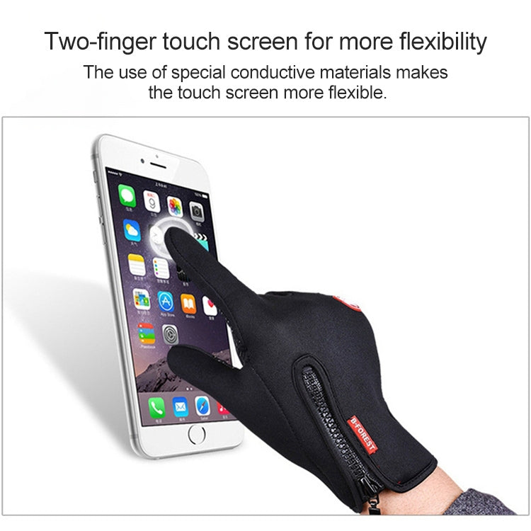 Cycling Gloves Full Finger Neoprene PU Breathable Leather Warm Winter Outdoor Sports Gloves(Blue) - Full Finger Gloves by PMC TechLife | Online Shopping South Africa | PMC TechLife | Buy Now Pay Later Mobicred