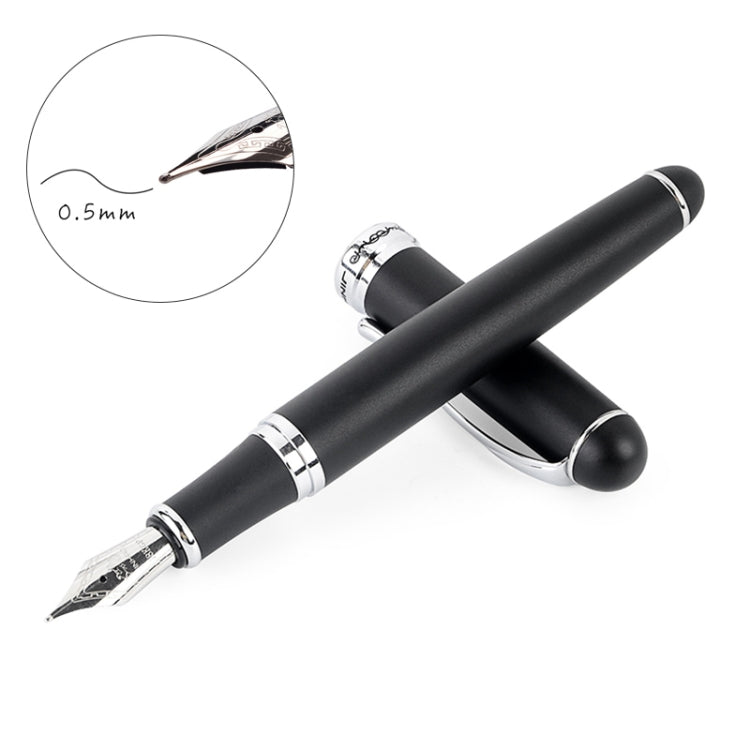 X750 Stationery Stainless Steel Fountain Pen Medium Nib Ink Pens School Oiifice Gift, Nib Size:0.5mm(Matte Black) - free shipping - PMc TechLife - Order now!