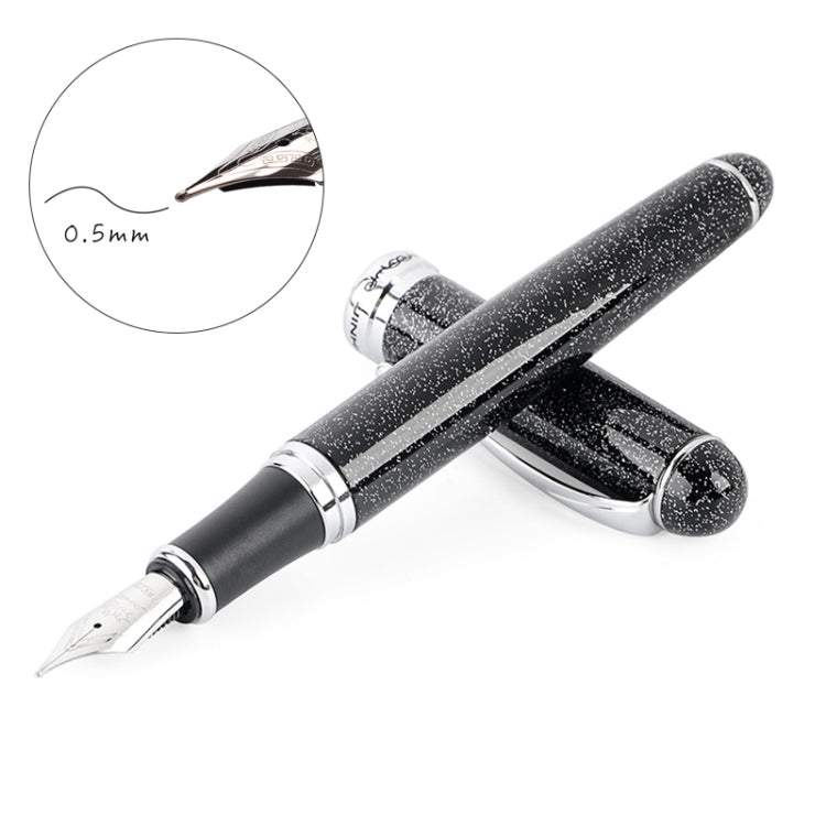 X750 Stationery Stainless Steel Fountain Pen Medium Nib Ink Pens School Oiifice Gift, Nib Size:0.5mm(Fluorescent Black) - Fountain Pens by PMc TechLife | Online Shopping South Africa | PMc TechLife | Buy Now Pay Later Mobicred