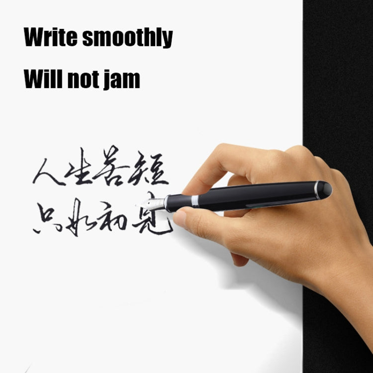 X750 Stationery Stainless Steel Fountain Pen Medium Nib Ink Pens School Oiifice Gift, Nib Size:0.5mm(Fluorescent Black) - Fountain Pens by PMc TechLife | Online Shopping South Africa | PMc TechLife | Buy Now Pay Later Mobicred