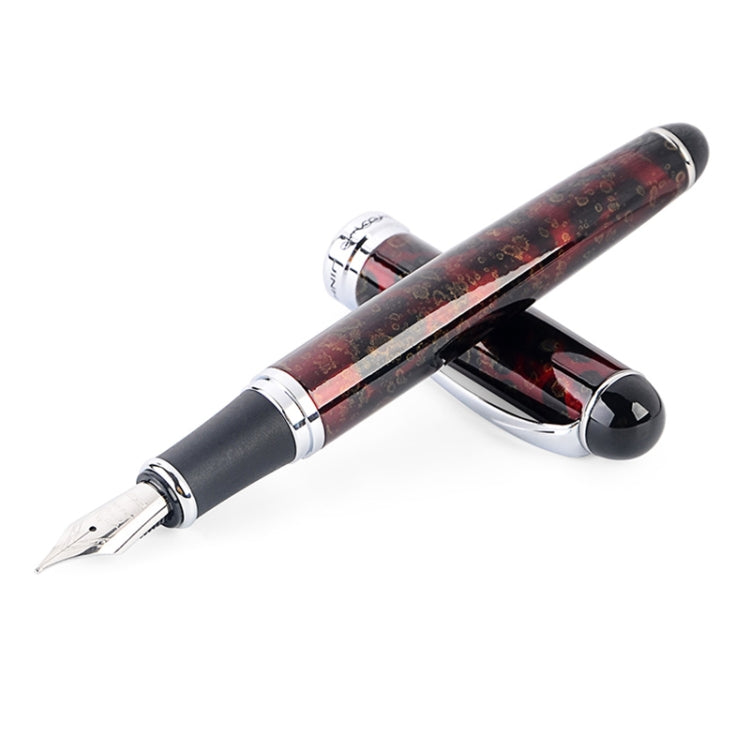 X750 Stationery Stainless Steel Fountain Pen Medium Nib Ink Pens School Oiifice Gift, Nib Size:0.5mm(Red Pattern) - Fountain Pens by PMc TechLife | Online Shopping South Africa | PMc TechLife | Buy Now Pay Later Mobicred