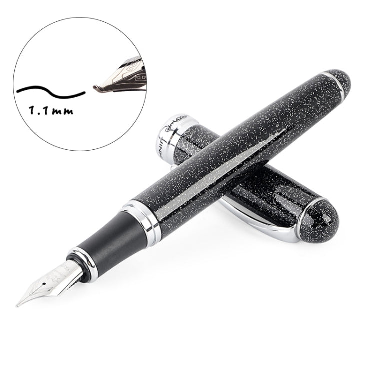 X750 Stationery Stainless Steel Fountain Pen Medium Nib Ink Pens School Oiifice Gift, Nib Size:1.1mm(Fluorescent Black) - Fountain Pens by PMc TechLife | Online Shopping South Africa | PMc TechLife | Buy Now Pay Later Mobicred