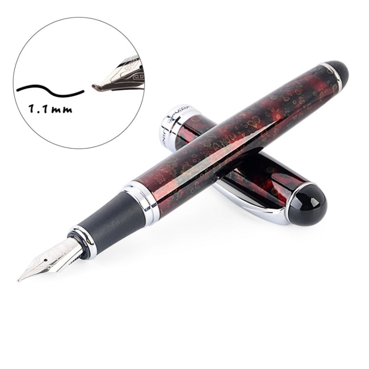 X750 Stationery Stainless Steel Fountain Pen Medium Nib Ink Pens School Oiifice Gift, Nib Size:1.1mm(Red Pattern) - free shipping - PMc TechLife - Order now!