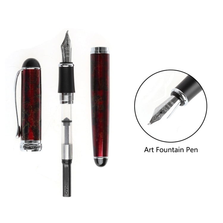 X750 Stationery Stainless Steel Fountain Pen Medium Nib Ink Pens School Oiifice Gift, Nib Size:1.1mm(Red Pattern) - free shipping - PMc TechLife - Order now!