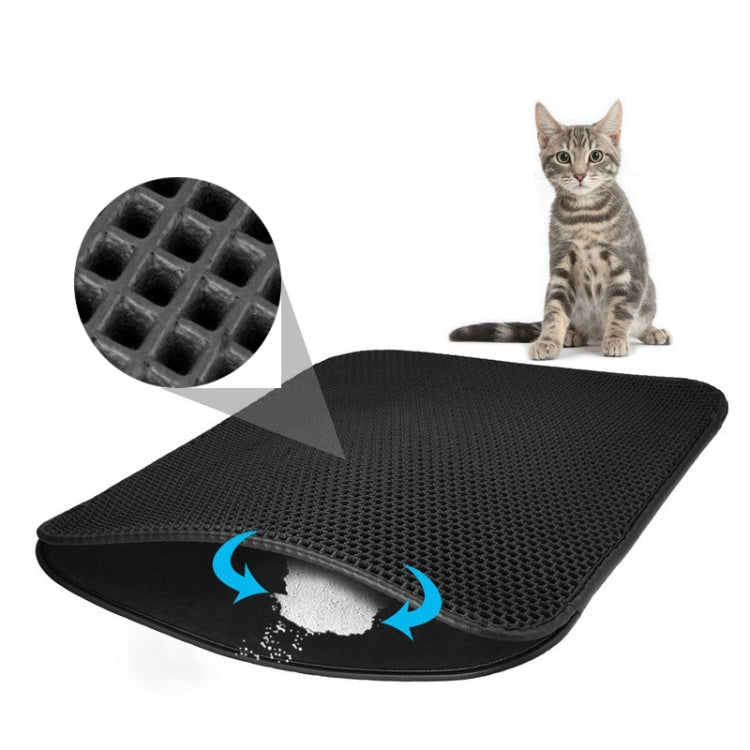 Waterproof Pet Cat Litter Mat EVA Double Layer Cat Litter Trapping Pets Mat Pad Bottom Non-slip Pet Litter Cat Mat(Black) - Pads by PMC TechLife | Online Shopping South Africa | PMC TechLife | Buy Now Pay Later Mobicred