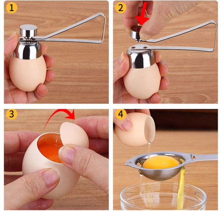 Metal Egg Scissors Egg Topper Cutter Shell Opener Stainless Steel Boiled Raw Egg Creative Kitchen Tools(Silver) - Scissors by PMC TechLife | Online Shopping South Africa | PMC TechLife