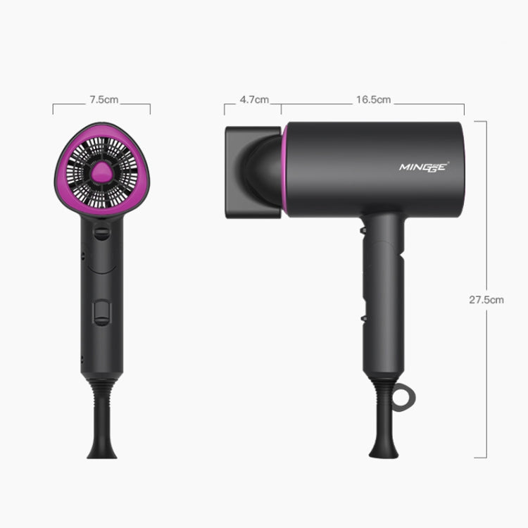 Mingge T1 T Style 1800W High-power Cold Hot Air Wind Fast Drying Folding Hair Dryer, Plug Type:UK Plug(Gray) - free shipping - PMC TechLife - Order now!