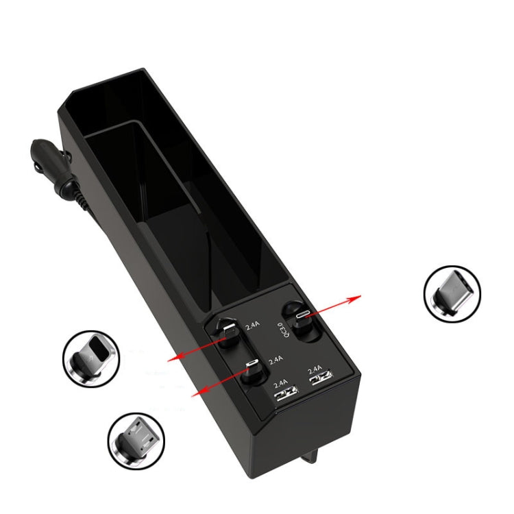Car Seat Storage Box With Cable Car USB Charger, Style:3-wire - DIY Modified Charger by PMC TechLife | Online Shopping South Africa | PMC TechLife | Buy Now Pay Later Mobicred
