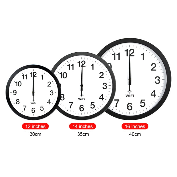 Smart Network Automatic Time Synchronization Wifi Wall Clock Modern Minimalist Silent Living Room Clock, Size:16 inch(White) - free shipping - PMc TechLife - Order now!