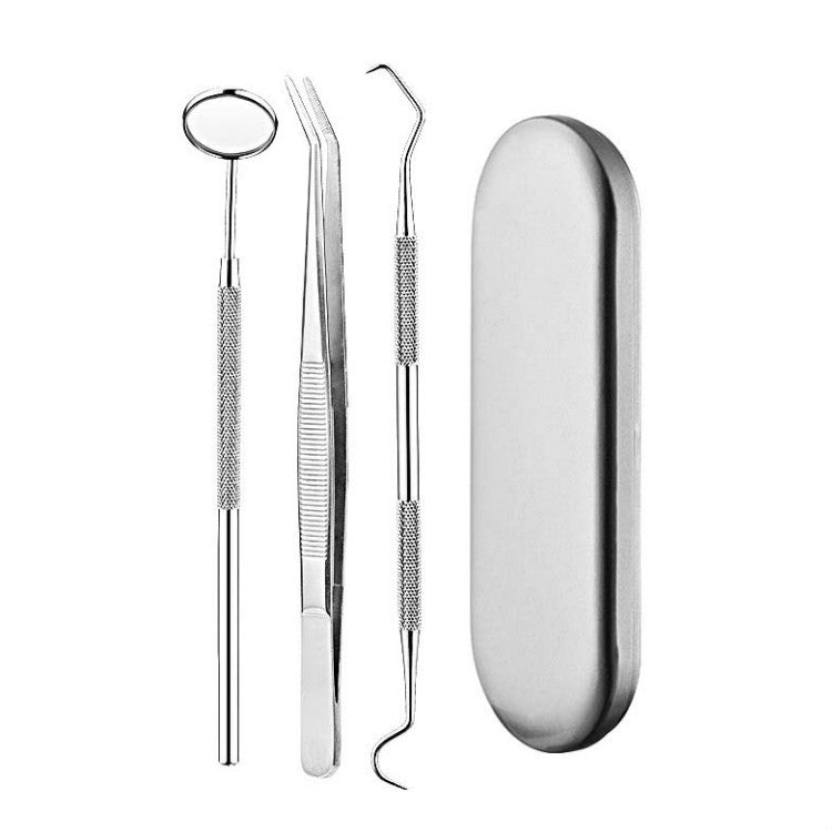 3 in 1 Silver Box Stainless Steel Dental Tools Dental Care Tartar Tool Dentist Tool Set - Dental Tools by PMC TechLife | Online Shopping South Africa | PMC TechLife