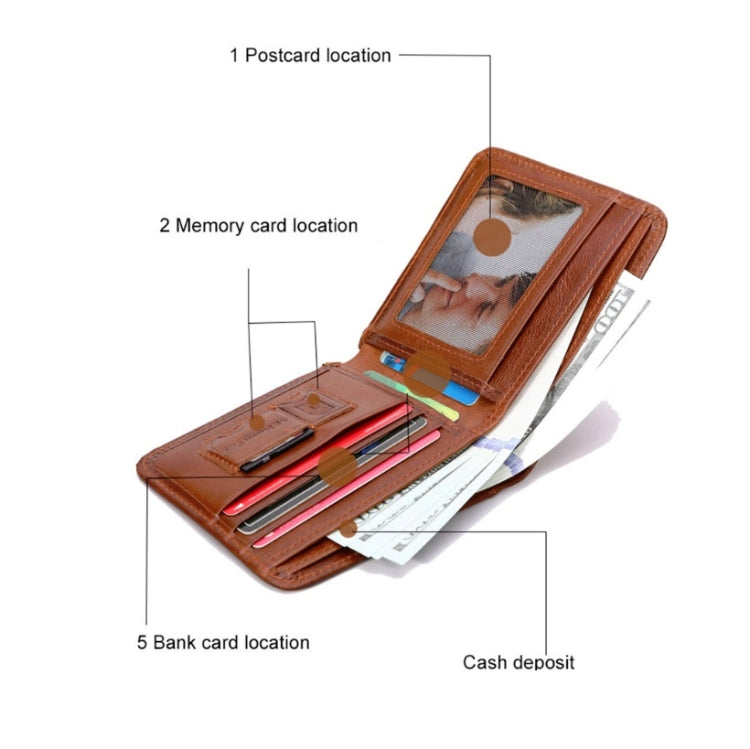 Men Leather Business Wallet Smart Anti-Lost Anti-Theft Wallet, Style:Smart(Wine Red) - Wallets by PMc TechLife | Online Shopping South Africa | PMc TechLife | Buy Now Pay Later Mobicred