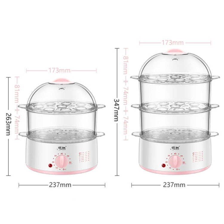 LINGRUI Timer Mini Multi-Function Egg Cooker Automatic Power Off Home Breakfast Machine, CN Plug, Specification:Double Layers(Grey) - free shipping - PMC TechLife - Order now!