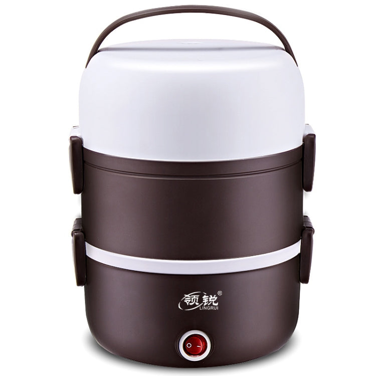 LINGRUI Multi-Function Electric Lunch Box Electric Heating Insulation Cooking Mini Rice Cooker, CN Plug, Specification:Three Layer(Purple) - free shipping - PMC TechLife - Order now!