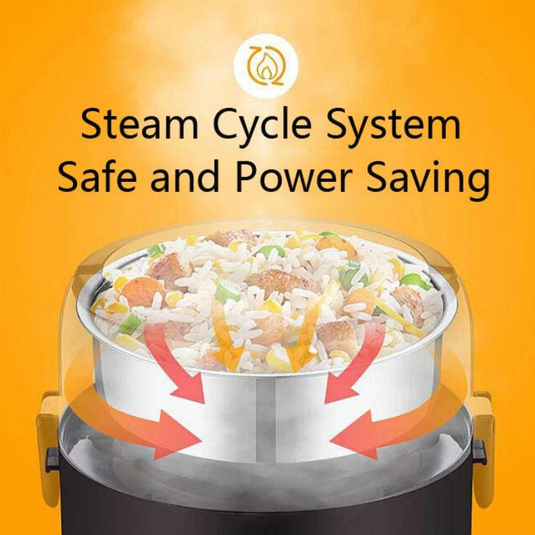 LINGRUI Multi-Function Electric Lunch Box Electric Heating Insulation Cooking Mini Rice Cooker, CN Plug, Specification:Three Layer(Purple) - free shipping - PMC TechLife - Order now!