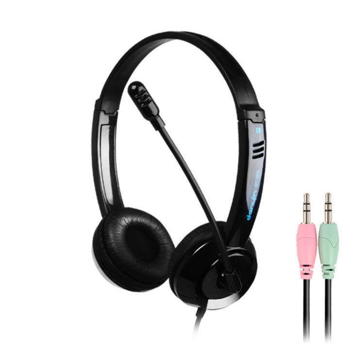 DANYIN DT326 Head-mounted Desktop Computer Children Learning Wire Headset with Microphone, Cable Length:1.8m, Style:3.5mm Two-hole(Black) - Multimedia Headset by Danyin | Online Shopping South Africa | PMC TechLife | Buy Now Pay Later Mobicred