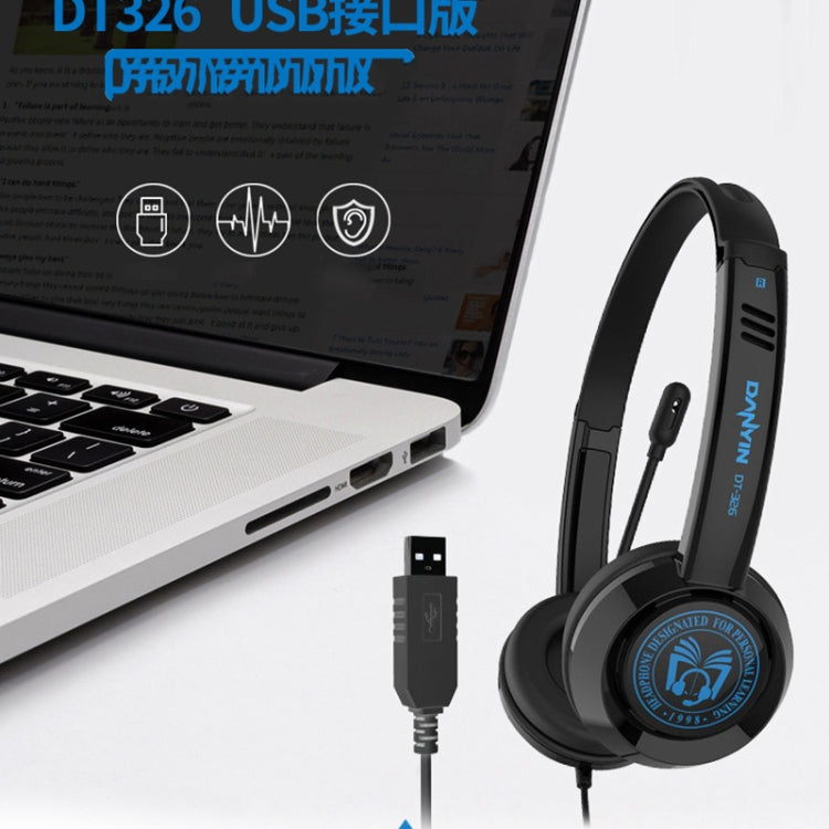 DANYIN DT326 Head-mounted Desktop Computer Children Learning Wire Headset with Microphone, Cable Length:1.8m, Style:3.5mm Two-hole(Black) - Multimedia Headset by Danyin | Online Shopping South Africa | PMC TechLife | Buy Now Pay Later Mobicred