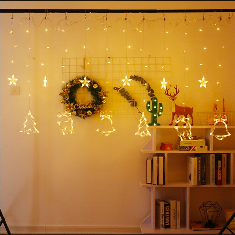LED Curtain Lights Christmas Decoration Bell And Deer String Lights, Power Supply:Battery Box with RC(Warm White Light) - Christmas Decoration Lamps by PMc TechLife | Online Shopping South Africa | PMc TechLife | Buy Now Pay Later Mobicred