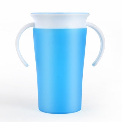 360 Degrees Rotated Baby Learning Drinking Cup With Double Handle Flip(Blue) - free shipping - PMC TechLife - Order now!