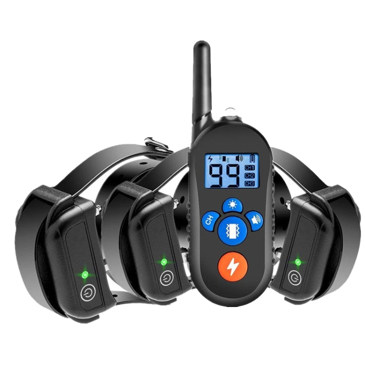 800m Remote Control Electric Shock Bark Stopper Vibration Warning Pet Supplies Electronic Waterproof Collar Dog Training Device, Style:556-3(US Plug) - Training Aids by PMC TechLife | Online Shopping South Africa | PMC TechLife | Buy Now Pay Later Mobicred