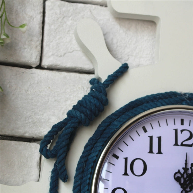 Mediterranean Style Blue And White Rudder Clock Wall Clock Home Living Room Bedroom Decoration Wooden Crafts, Style:Sailing - Wall Clock by PMc TechLife | Online Shopping South Africa | PMc TechLife | Buy Now Pay Later Mobicred