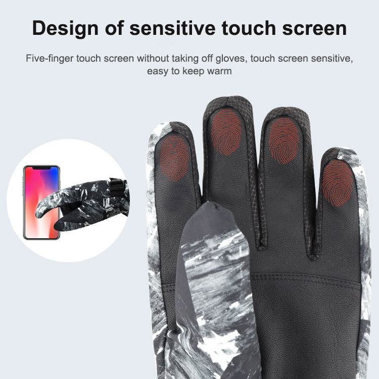 Winter Thermal Ski Gloves Outdoor Waterproof Velvet Gloves Thickening Touch Screen Motorcycle Gloves, Size: M(Red) - Locomotive Gloves by PMc TechLife | Online Shopping South Africa | PMc TechLife | Buy Now Pay Later Mobicred