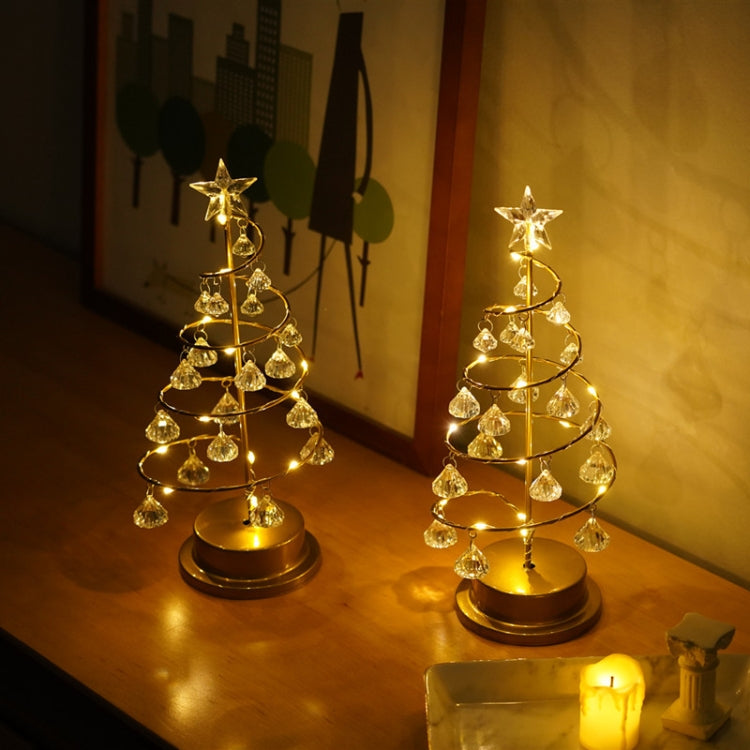 LED Wrought Iron Night Light Crystal Christmas Tree Light Room Decoration Small Table Lamp - free shipping - PMc TechLife - Order now!