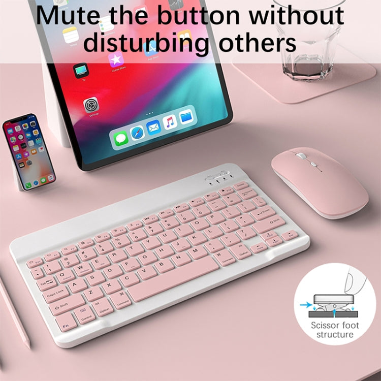 Universal Ultra-Thin Portable Bluetooth Keyboard and Mouse Set For Tablet Phones, Size:10 inch(Pink Keyboard) - Universal Keyboard by PMC TechLife | Online Shopping South Africa | PMC TechLife
