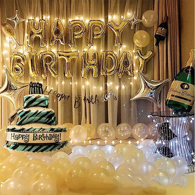 Birthday Party Layout Letter Aluminum Film Balloon Decoration Set(Style Three) - Balloons by PMc TechLife | Online Shopping South Africa | PMc TechLife | Buy Now Pay Later Mobicred