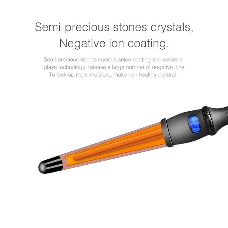 LCD Conical Curling Iron Single Tube Ceramic Glaze Pear Flower Cone, Size:25mm EU - free shipping - PMC TechLife - Order now!