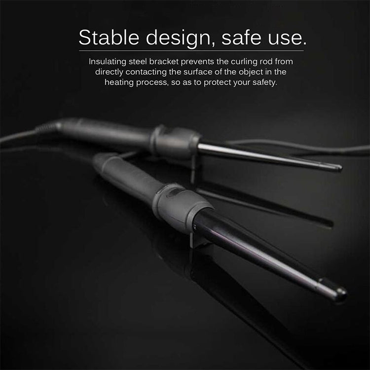 LCD Conical Curling Iron Single Tube Ceramic Glaze Pear Flower Cone, Size:25mm EU - free shipping - PMC TechLife - Order now!
