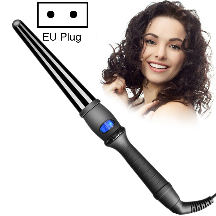 LCD Conical Curling Iron Single Tube Ceramic Glaze Pear Flower Cone, Size:32mm EU - free shipping - PMC TechLife - Order now!