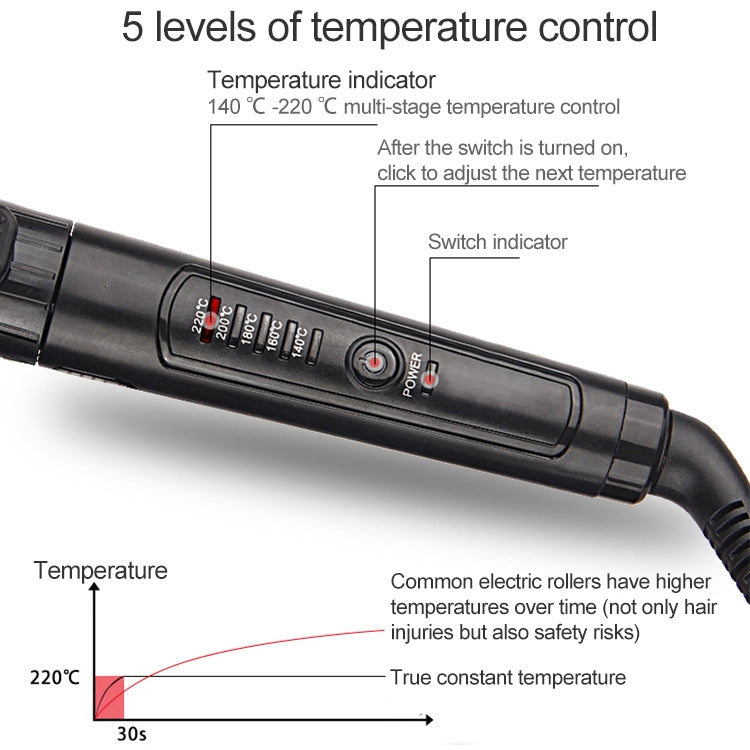 Nano Titanium Hair Curler with LED Digital Temperature Display, Size: 32mm, US Plug - free shipping - PMC TechLife - Order now!
