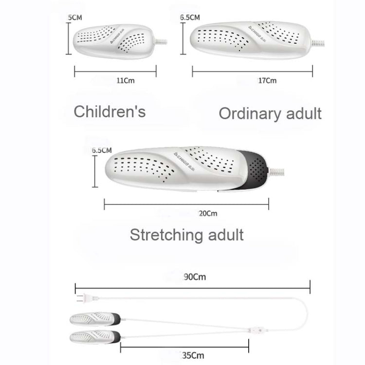 Chigo 220V Shoe Dryer Household Adult And Child Warm Shoe Dryer, CN Plug, Style:Children White Timing - free shipping - PMC TechLife - Order now!
