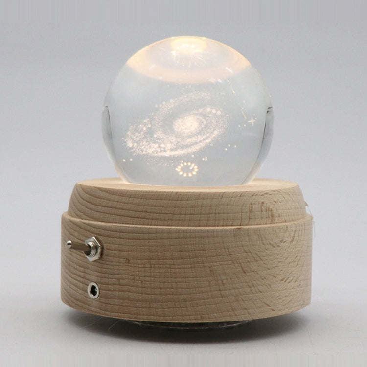 Girl Bedside Lamp Crystal Ball Wooden Base Music Box Charging Glow Rotating Night Light, Random Music(Milky Way) - Novelty Lighting by PMC TechLife | Online Shopping South Africa | PMC TechLife | Buy Now Pay Later Mobicred