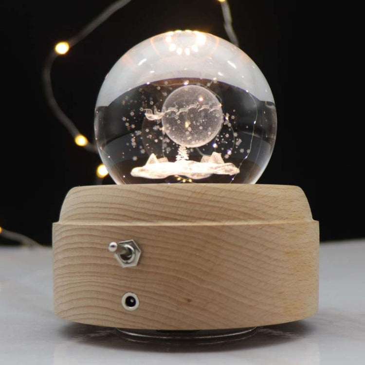 Girl Bedside Lamp Crystal Ball Wooden Base Music Box Charging Glow Rotating Night Light, Random Music(Lunar Christmas Tree) - Novelty Lighting by PMC TechLife | Online Shopping South Africa | PMC TechLife | Buy Now Pay Later Mobicred