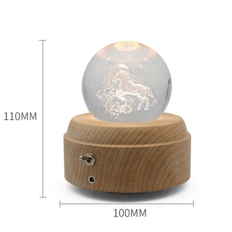 Girl Bedside Lamp Crystal Ball Wooden Base Music Box Charging Glow Rotating Night Light, Random Music(Rose I love U) - Novelty Lighting by PMC TechLife | Online Shopping South Africa | PMC TechLife | Buy Now Pay Later Mobicred