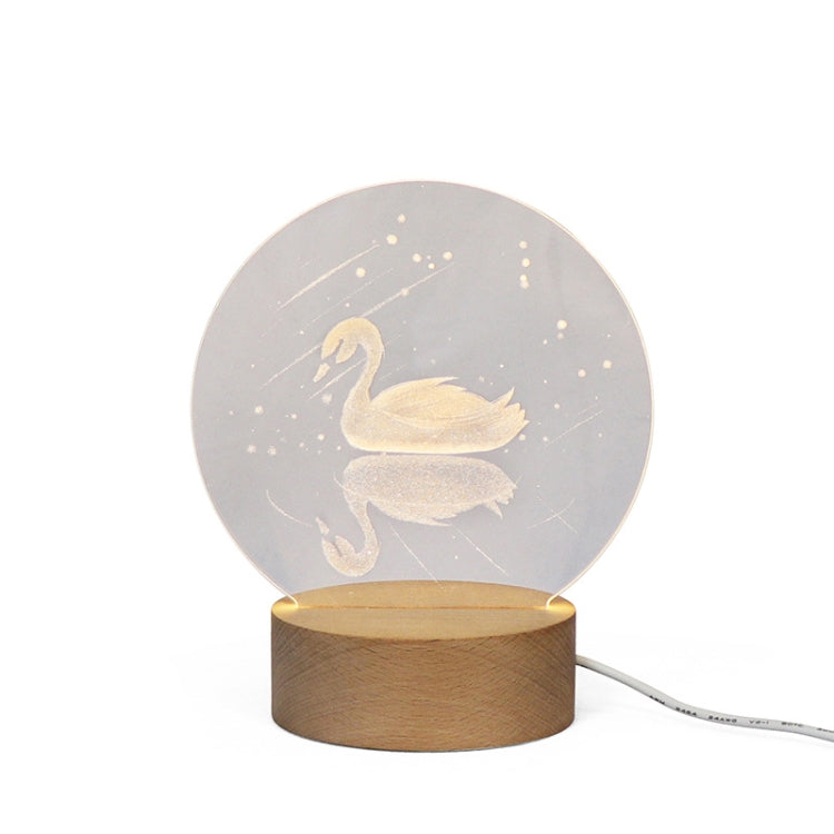 3D Atmosphere Decorative Light Acrylic Inner Carved LED Night Light Creative Girl Table Lamp(Swan) - Novelty Lighting by PMC TechLife | Online Shopping South Africa | PMC TechLife | Buy Now Pay Later Mobicred