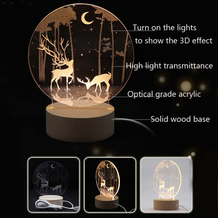 3D Atmosphere Decorative Light Acrylic Inner Carved LED Night Light Creative Girl Table Lamp(Good Night) - Novelty Lighting by PMC TechLife | Online Shopping South Africa | PMC TechLife | Buy Now Pay Later Mobicred