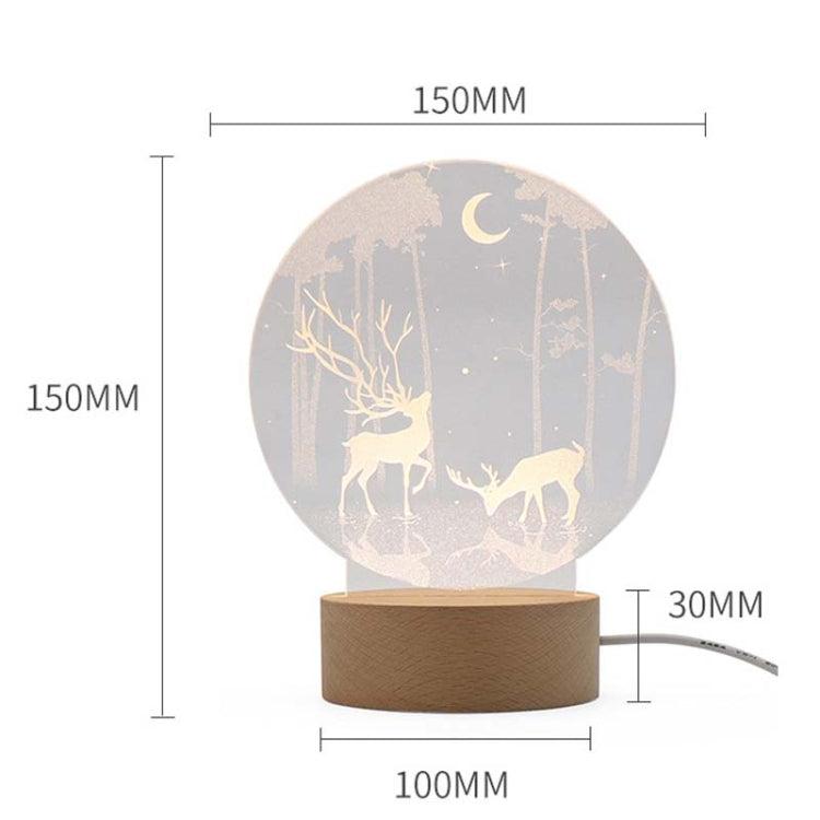 3D Atmosphere Decorative Light Acrylic Inner Carved LED Night Light Creative Girl Table Lamp(Flamingo) - Novelty Lighting by PMC TechLife | Online Shopping South Africa | PMC TechLife | Buy Now Pay Later Mobicred