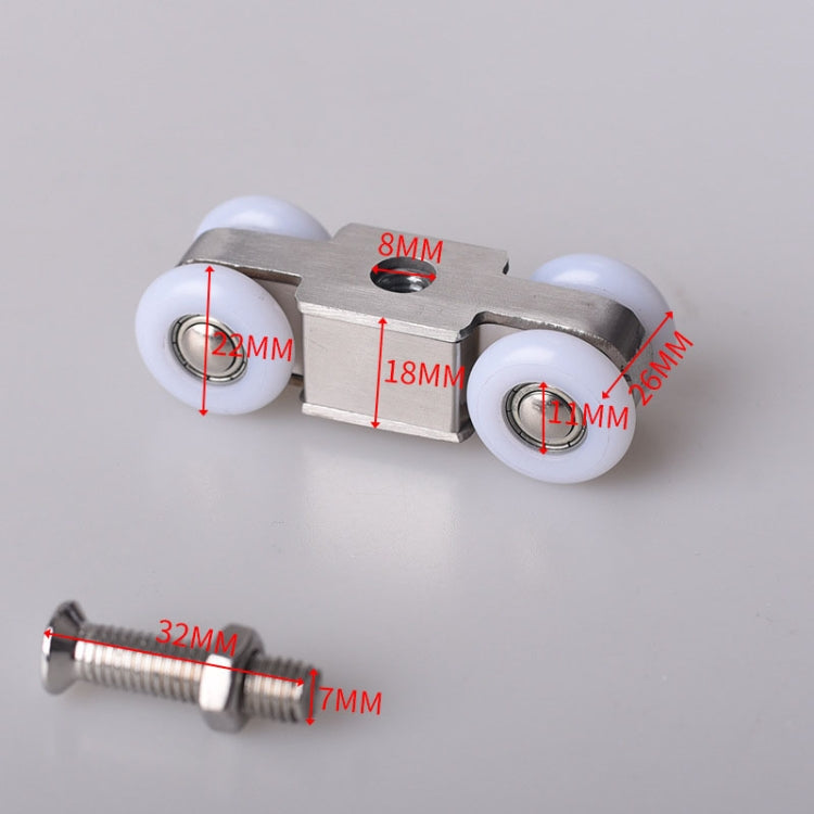 Stainless Steel Sliding Door Hanging Wheel Silent Smooth And Wear-Resistant Sliding Door Pulley Nylon Hanging Rail, Specification:4 Wheels - Furniture Accessories by PMC TechLife | Online Shopping South Africa | PMC TechLife