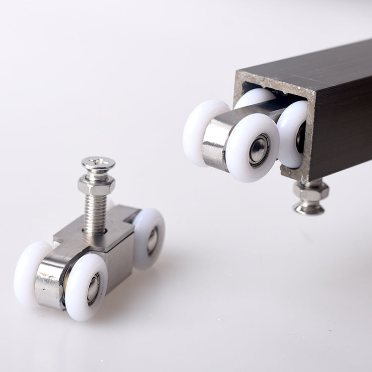 Stainless Steel Sliding Door Hanging Wheel Silent Smooth And Wear-Resistant Sliding Door Pulley Nylon Hanging Rail, Specification:4 Wheels - Furniture Accessories by PMC TechLife | Online Shopping South Africa | PMC TechLife
