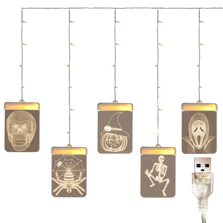 LED Halloween Light String Masquerade Party Decoration Lamp(Warm White Light) - Halloween Decoration Lamps by PMc TechLife | Online Shopping South Africa | PMc TechLife | Buy Now Pay Later Mobicred