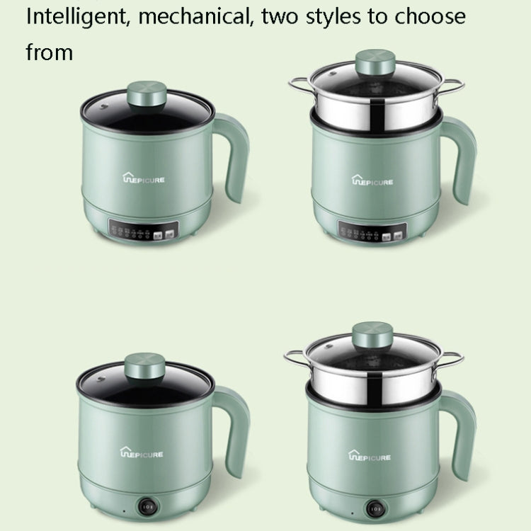 Multi-Function Electric-Cooker Mini Dormitory Student Cooking Rice Stir Frying Non-Stick Pot, 110V US Plug, Colour: White Manual Style with Steaming Grid(1.7L) - free shipping - PMC TechLife - Order now!