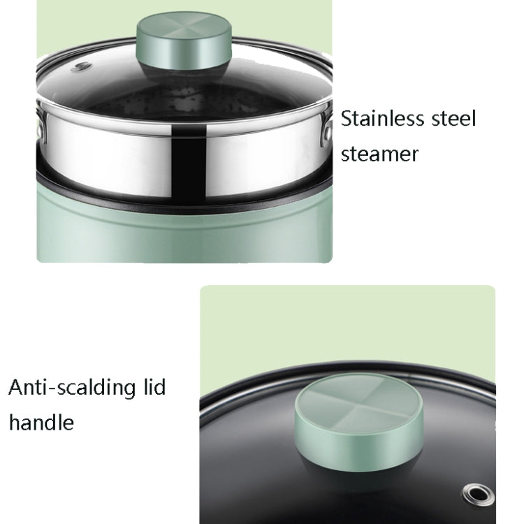 Multi-Function Electric-Cooker Mini Dormitory Student Cooking Rice Stir Frying Non-Stick Pot, 110V US Plug, Colour: Green Manual Single Pot(1.7L) - free shipping - PMC TechLife - Order now!