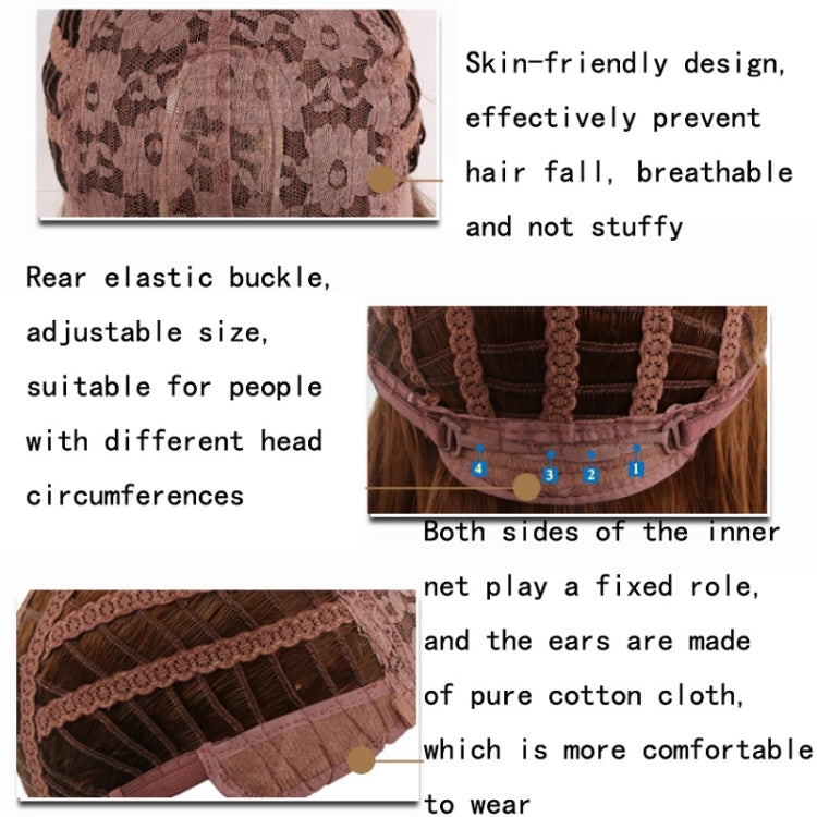 Women Split Wigs Long Curly Hair Synthetic Headgear(Linen Brown + Light Gold) - free shipping - PMC TechLife - Order now!