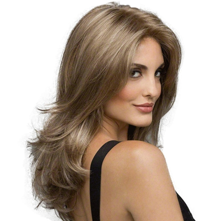 Women Split Wigs Long Curly Hair Synthetic Headgear(Light Gold + Brown) - free shipping - PMC TechLife - Order now!