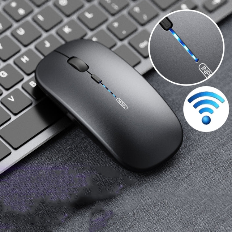 Inphic PM1 Office Mute Wireless Laptop Mouse, Style:Battery Display(Metallic Gray) - Wireless Mice by Inphic | Online Shopping South Africa | PMC TechLife | Buy Now Pay Later Mobicred