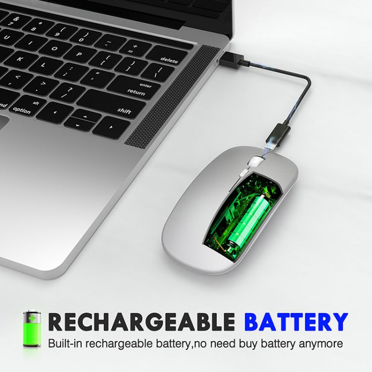 Inphic PM1 Office Mute Wireless Laptop Mouse, Style:Battery Display(Metallic Gray) - Wireless Mice by Inphic | Online Shopping South Africa | PMC TechLife | Buy Now Pay Later Mobicred